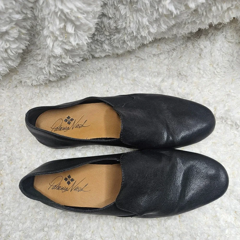 Patricia Nash Black Leather Loafers Flats sz 10‎